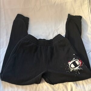 Champion Kids Black Sweatpants with Logo